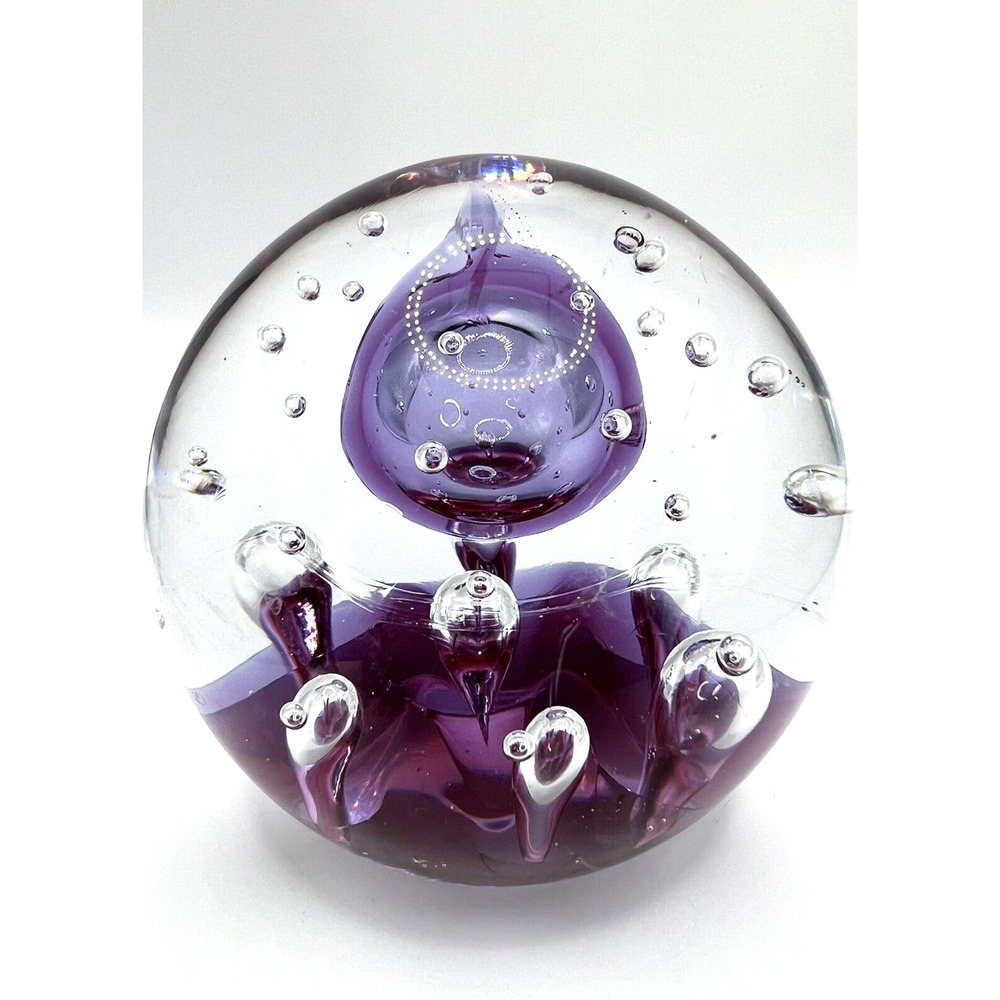 VTG Dynasty Gallery Heirloom Collection purple clear Bubbles Artglass